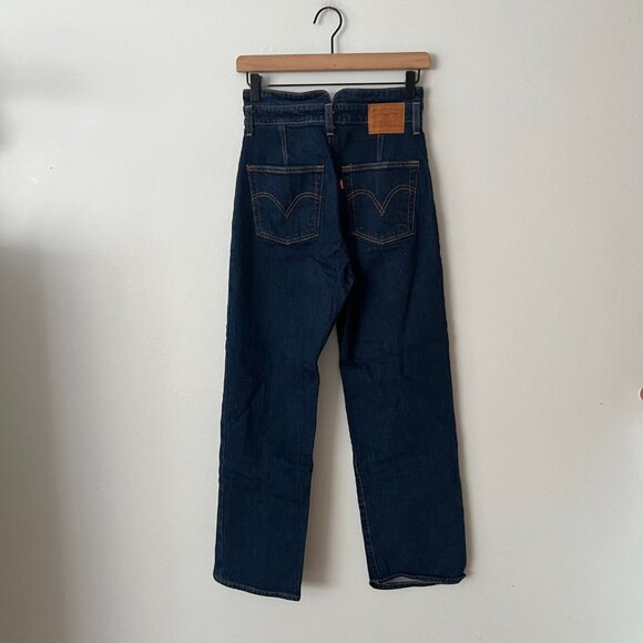 Levi's Tailored Ribcage Straight Leg Jeans Dark Wash Women's Size 27 - Picture 8 of 12